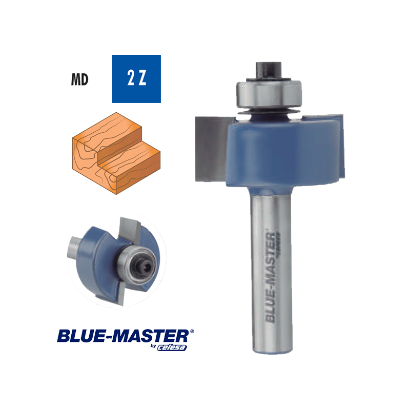 Fresa para Madera Blue-Master Recta Frontal Rebajado con Copiador Fresa para Madera Blue-Master Recta Frontal Rebajado con Copiador