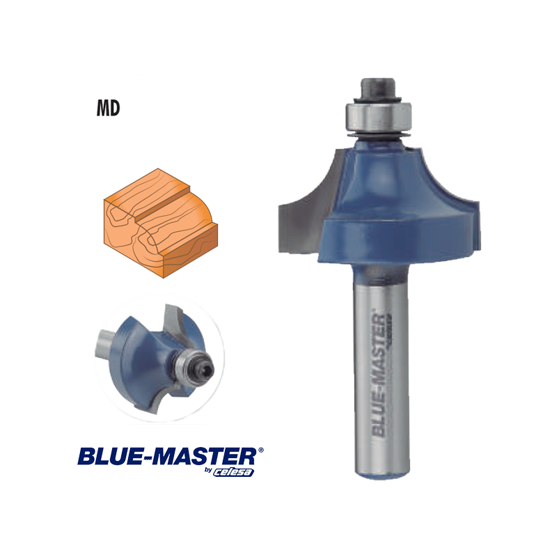 Fresa para Madera Blue-Master Redondeado de Cantos Profundo con Copiador Fresa para Madera Blue-Master Redondeado de Cantos Profundo con Copiador