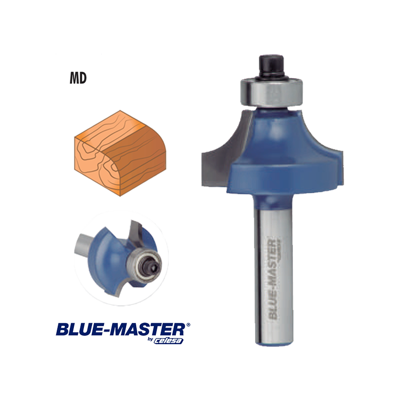 Fresa para Madera Blue-Master Redondeado de Cantos con Copiador Fresa para Madera Blue-Master Redondeado de Cantos con Copiador