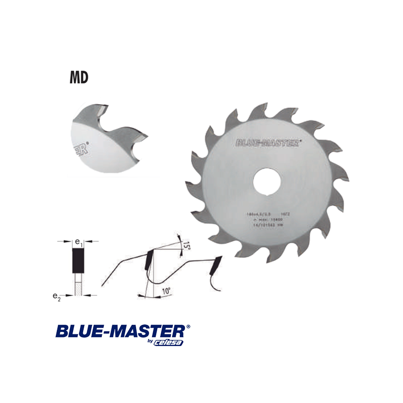 Sierra Circular para Madera Blue-Master con Dientes de Metal Duro para uso Exclusivo en Ranuradoras