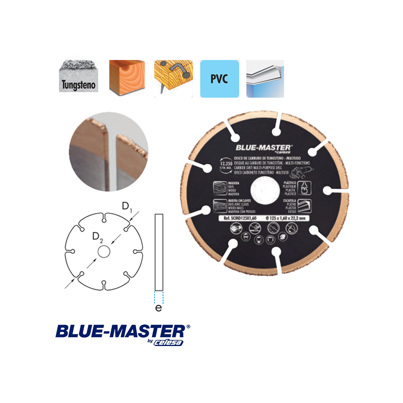 Disco de Corte Multiuso Blue-Master de Carburo de Tungsteno