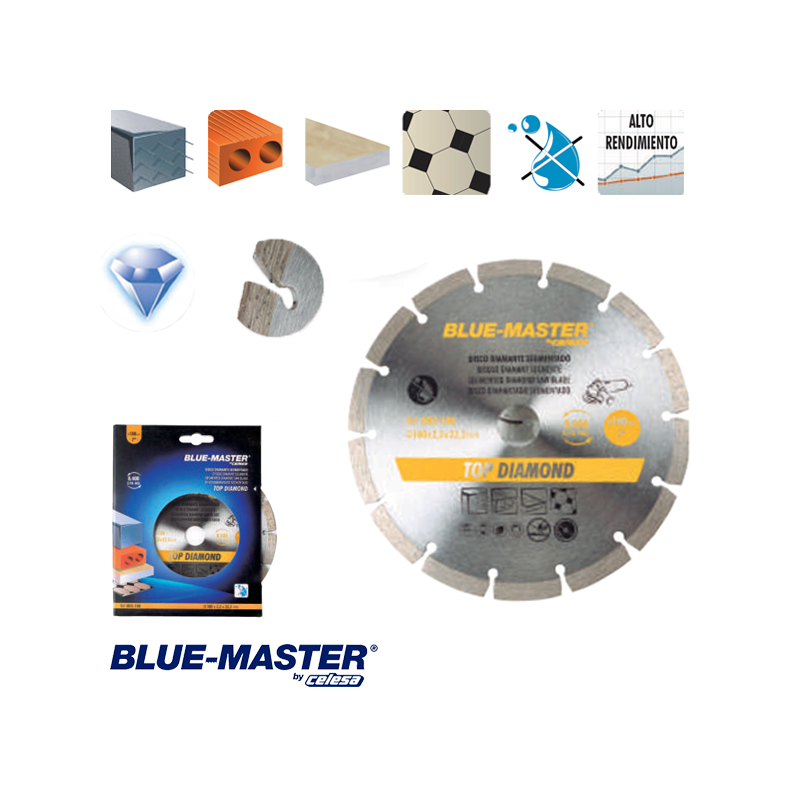 Disco de Diamante para Construcción Blue-Master General de Obra Alto Rendimiento Disco de Diamante para Construcción Blue-Master General de Obra Alto Rendimiento