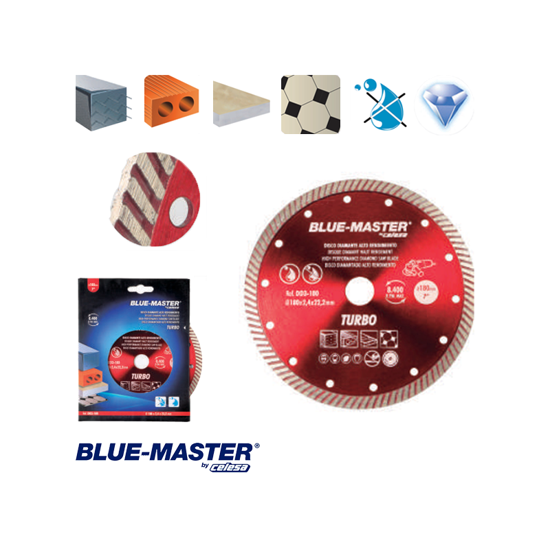 Disco de Diamante para Construcción Blue-Master Alto Rendimiento Turbo Disco de Diamante para Construcción Blue-Master Alto Rendimiento Turbo