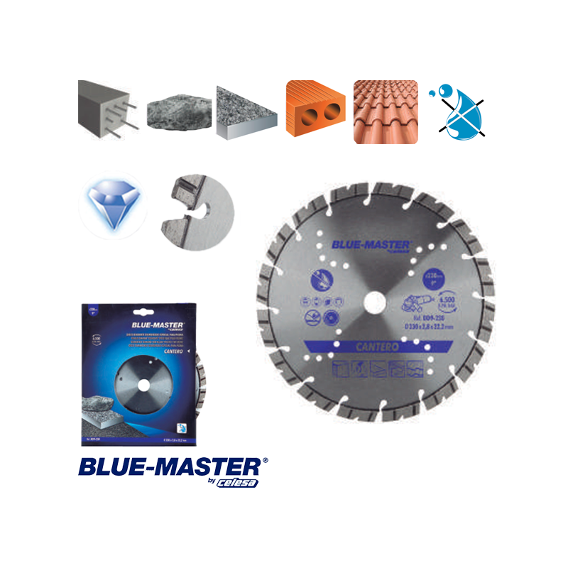 Disco de Diamante para Construcción Blue-Master Segmentado Especial para Piedra Disco de Diamante para Construcción Blue-Master Segmentado Especial para Piedra