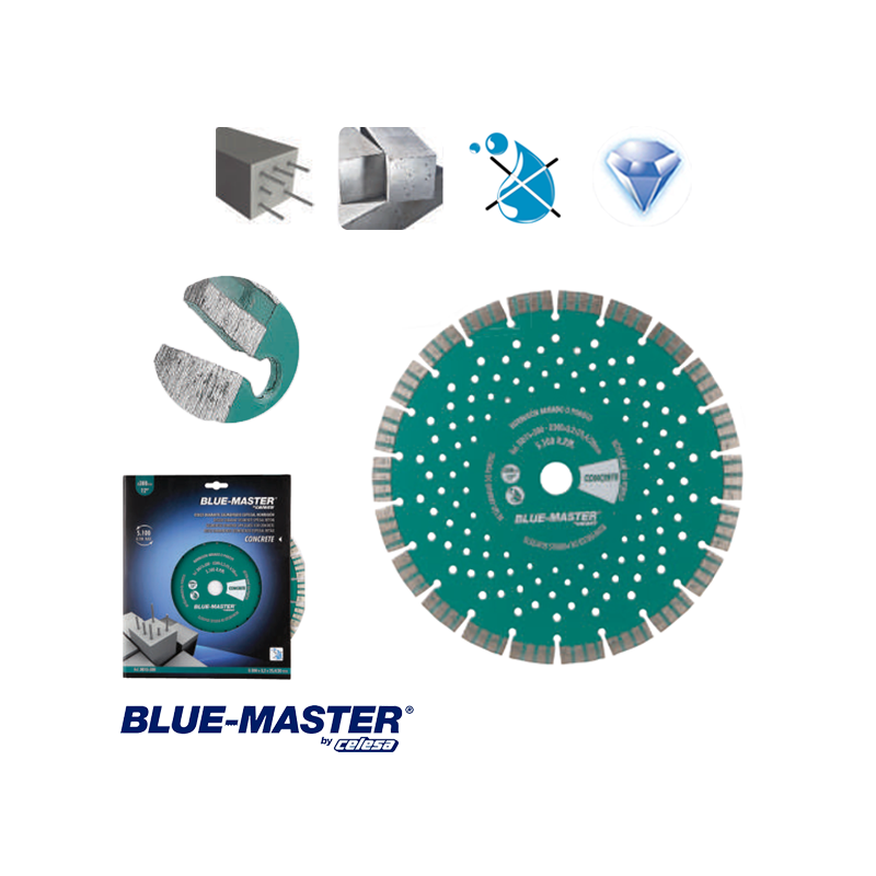 Disco de Diamante para Construcción Blue-Master Segmentado Especial Hormigón