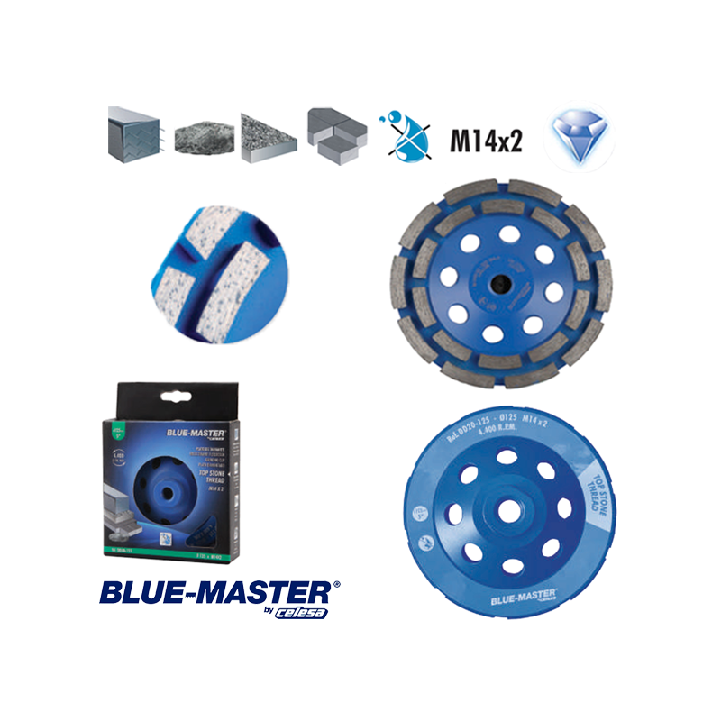 Plato Blue-Master para Construcción Segmentado de Diamante para Piedra con Rosca M14x2