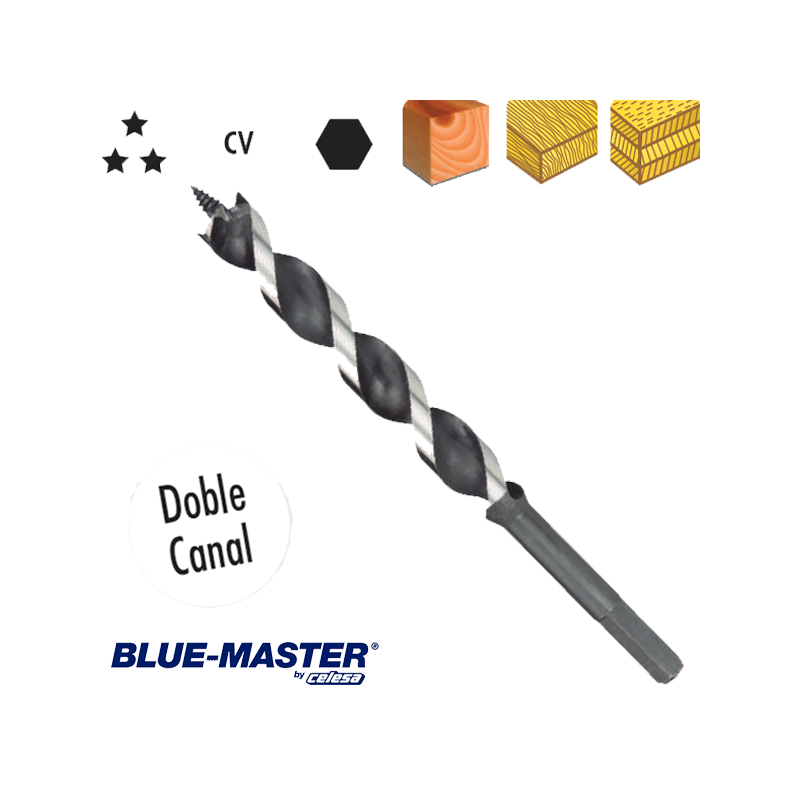Broca para Madera Blue-Master con Doble Canal Broca para Madera Blue-Master con Doble Canal