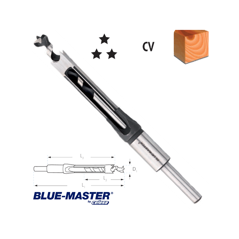 Broca Blue-Master para Agujeros Cuadrados en Madera