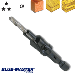 Broca Blue-Master CV para Madera con Avellanador Mango Hexagonal