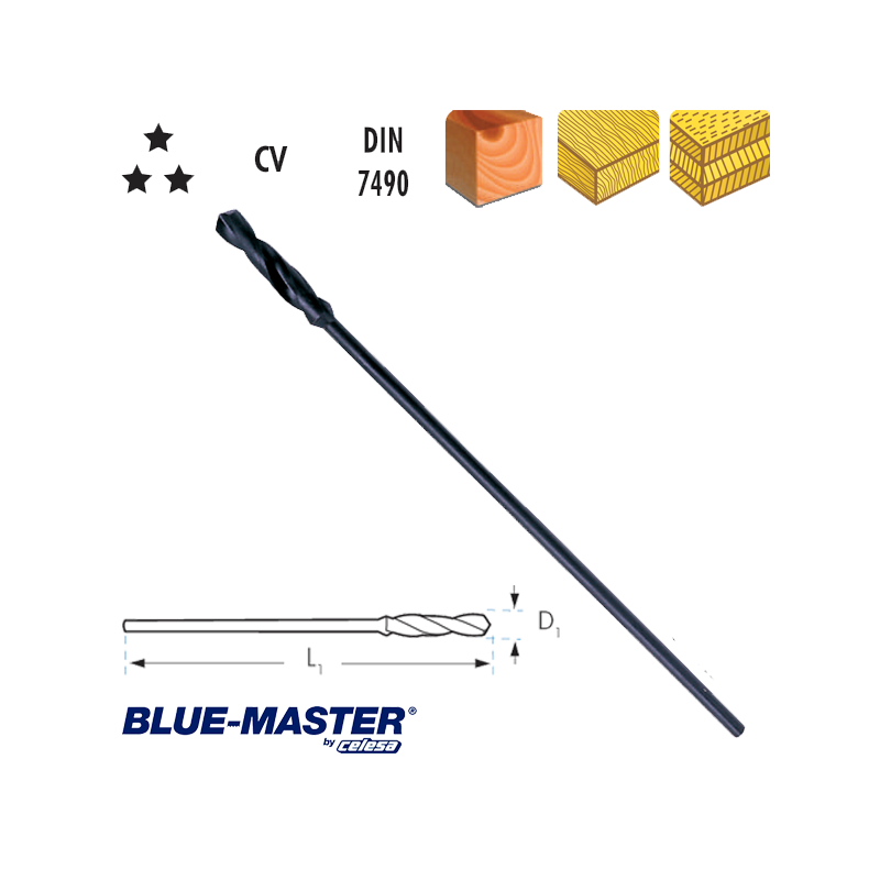Brocas para Encofrados Blue-Master de Madera DIN 7490 Mango Cilíndrico CV Serie Media Brocas para Encofrados Blue-Master de Madera DIN 7490 Mango Cilíndrico CV Serie Media