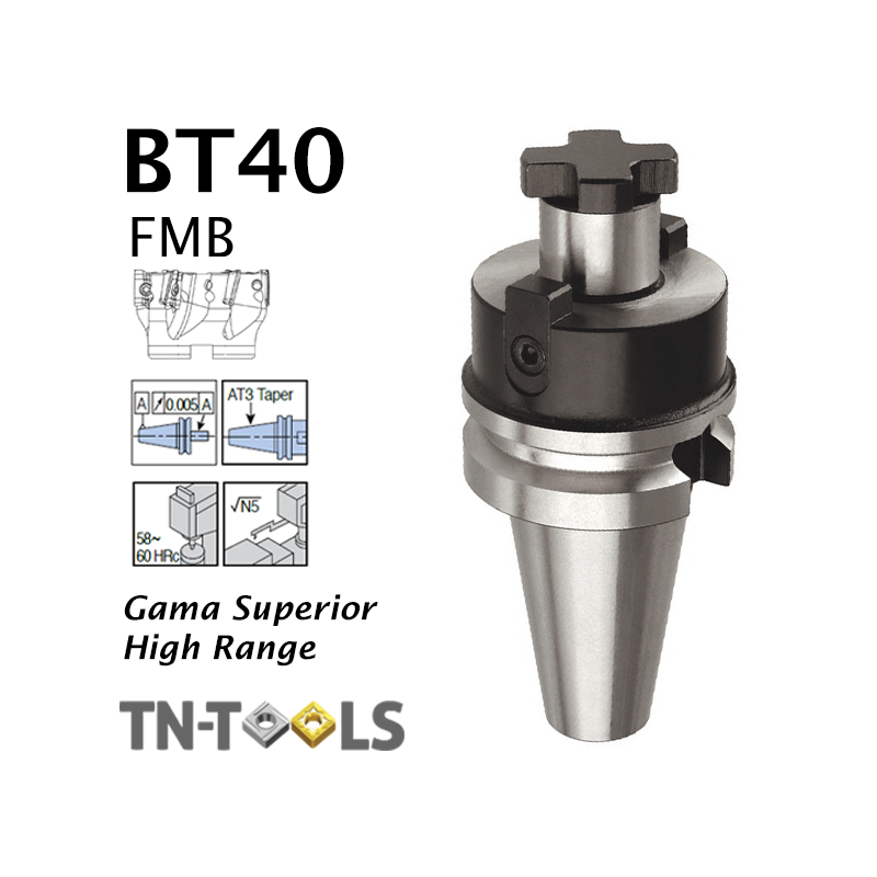 Cono Portafresas MAS403 BT40 con Chavetas Frontales FMB Gama Superior Cono Portafresas MAS403 BT40 con Chavetas Frontales FMB Gama Superior