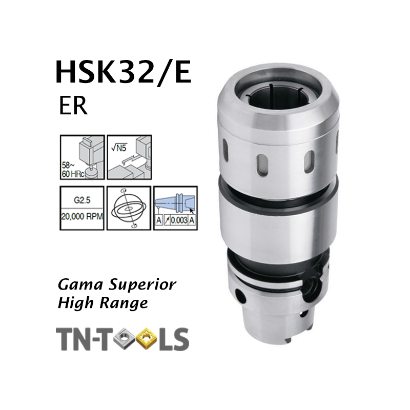 Cono Portapinzas DIN69893 HSK32/E para pinza de sujección Gama Superior