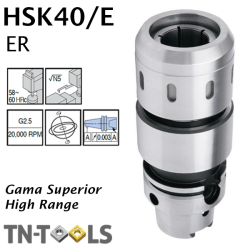 Cono Portapinzas DIN69893 HSK40/E para pinza de sujección Gama Superior