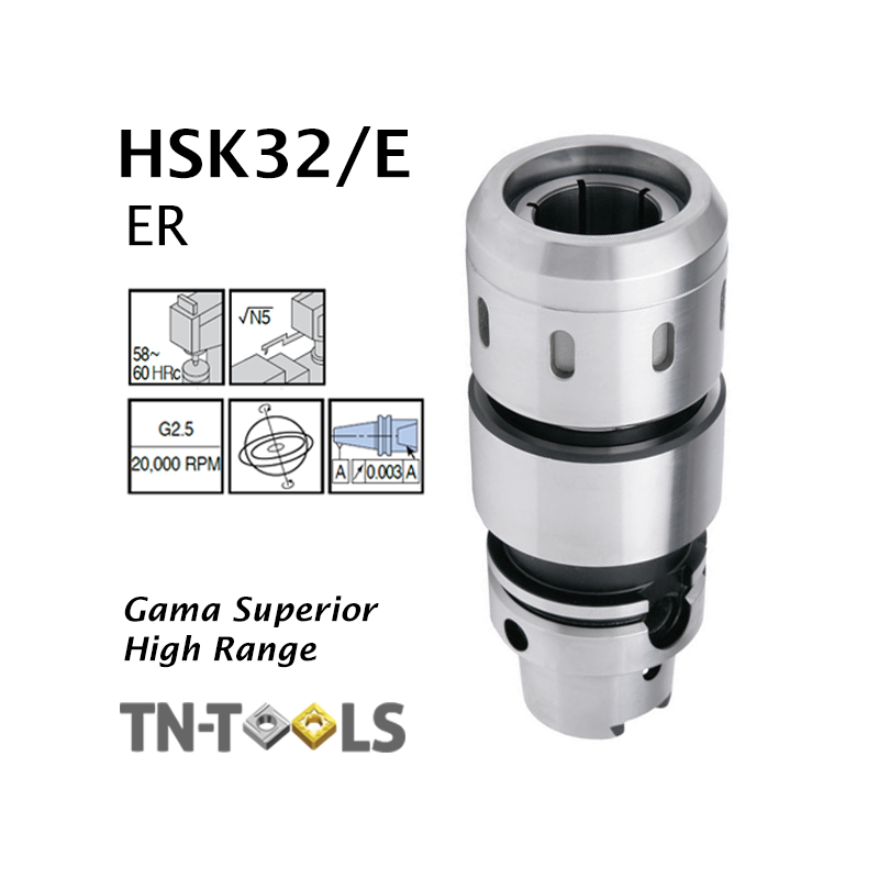 Cono Portapinzas DIN69893 HSK50/E para pinza de sujección Gama Superior