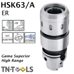 Cono Portapinzas DIN69893 HSK63/A para pinza de sujección Gama Superior