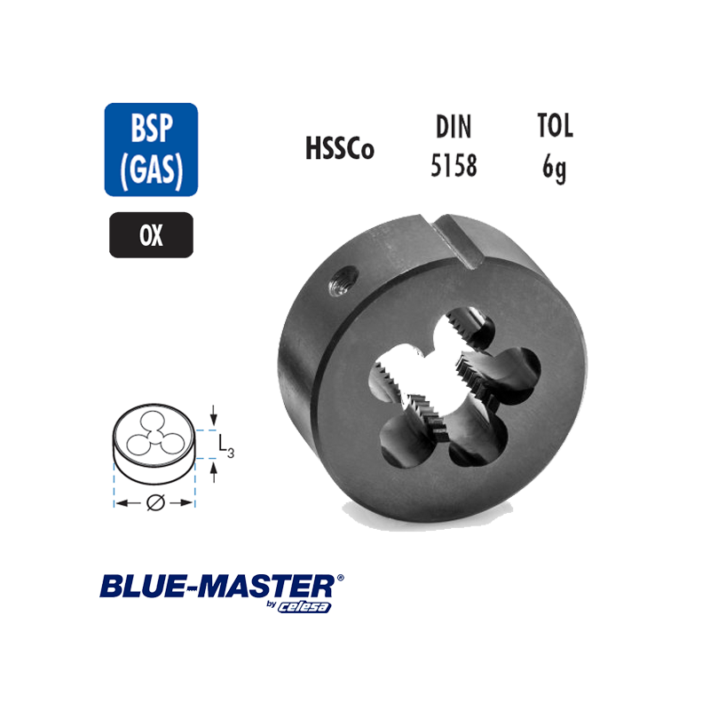 Terrajas Blue-Master para Roscar a Mano HSSCo GAS OX