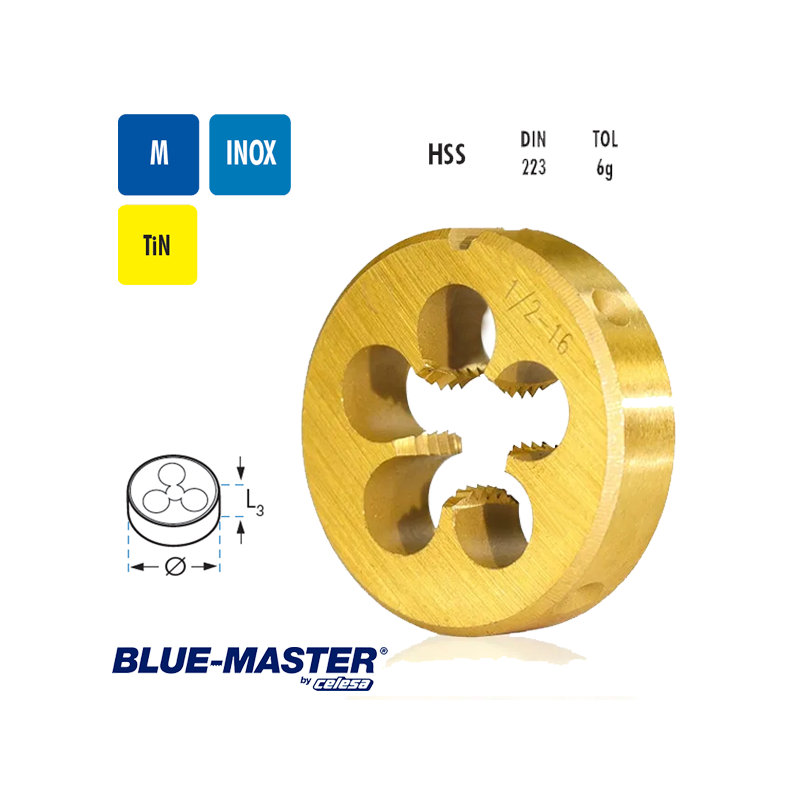 Terrajas Blue-Master para Roscar a Mano HSS TiN