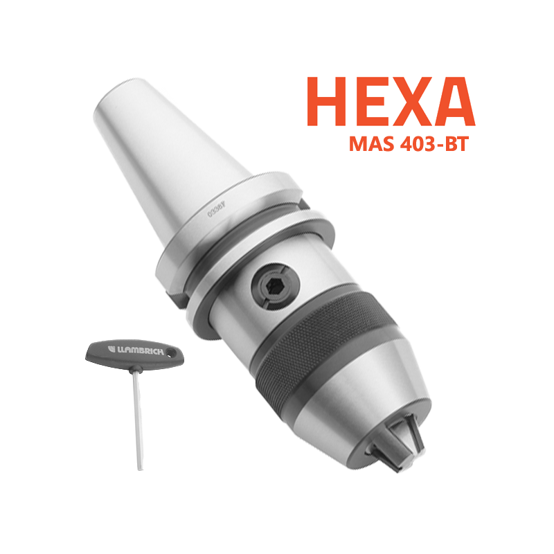 Portabrocas Llambrich BT con cono integrado y llave hexagonal HEXA-SYSTEM