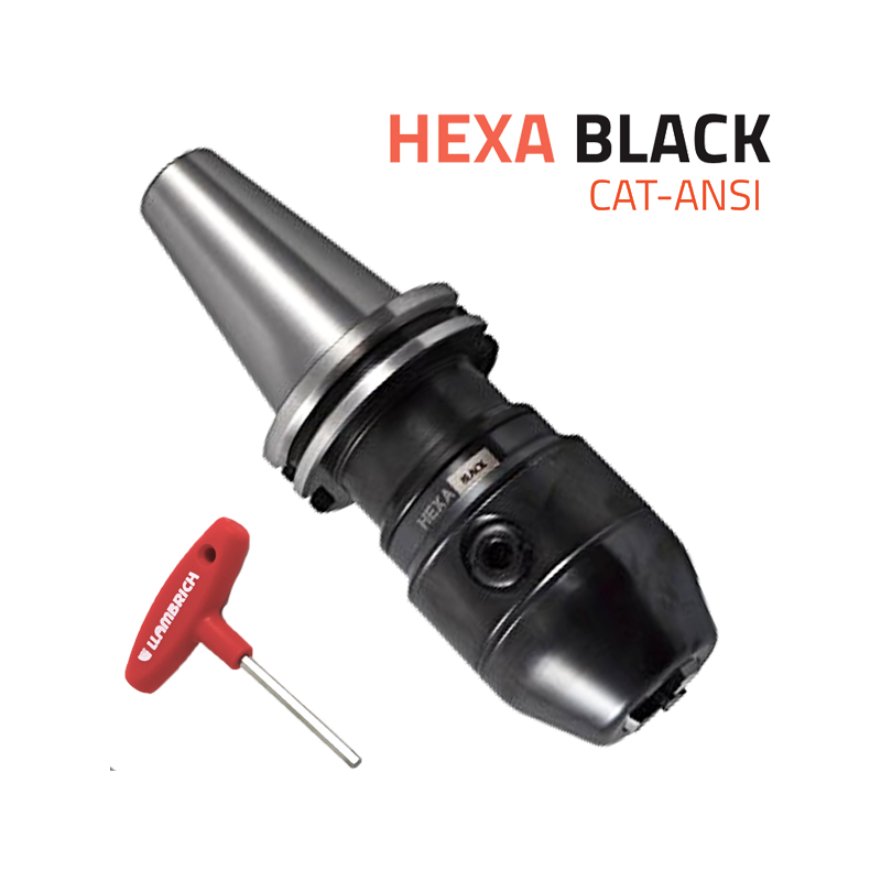 Portabrocas Llambrich BT con cono integrado y llave hexagonal HEXA BLACK