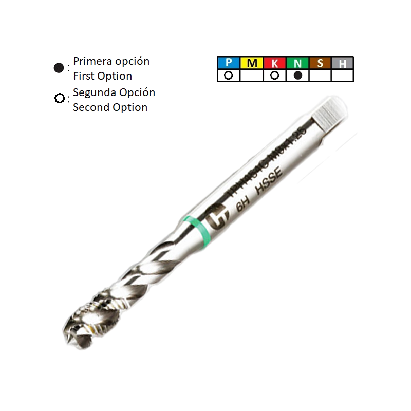 Macho Helicoidal de Máquina Métrico Iso Standard HSSE Taegutec Macho Helicoidal de Máquina Métrico Iso Standard HSSE Taegutec