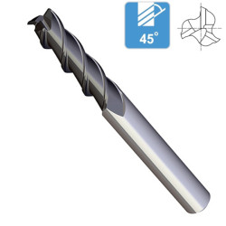 End Mill Solid Carbide 2 Flute Long Series TiCN Coating 56HRC