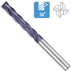 End Mill Solid Carbide 2 Flute Long Series TiCN Coating 56HRC