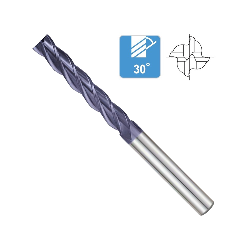 Fresa Metal Duro 2 Cortes Serie Larga Recubrimiento TiCN 56HRC