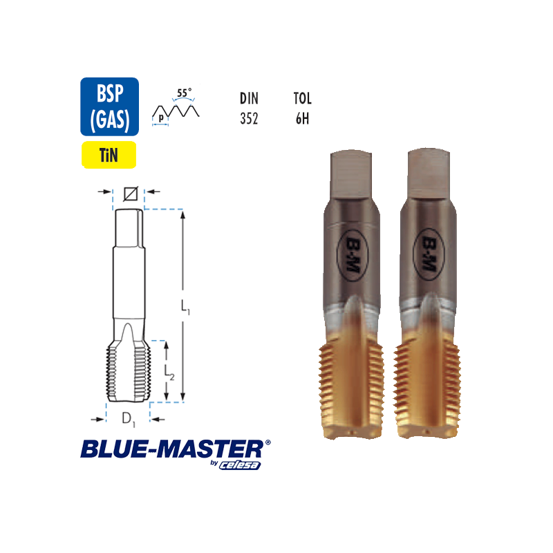 Juego de Macho Blue-Master HSS G TiN Juego de Macho Blue-Master HSS G TiN