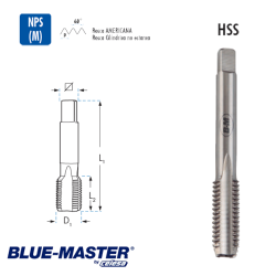 Macho de Mano Blue-Master HSS NPS(M) Rosca Americana no Estanca 
