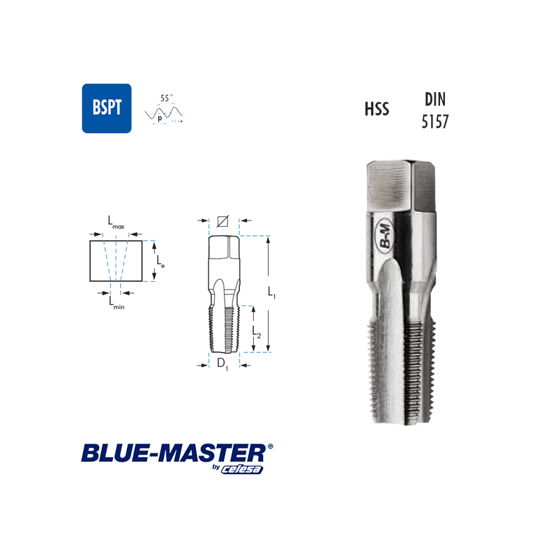 Macho de Mano Blue-Master HSS BSPT Macho de Mano Blue-Master HSS BSPT