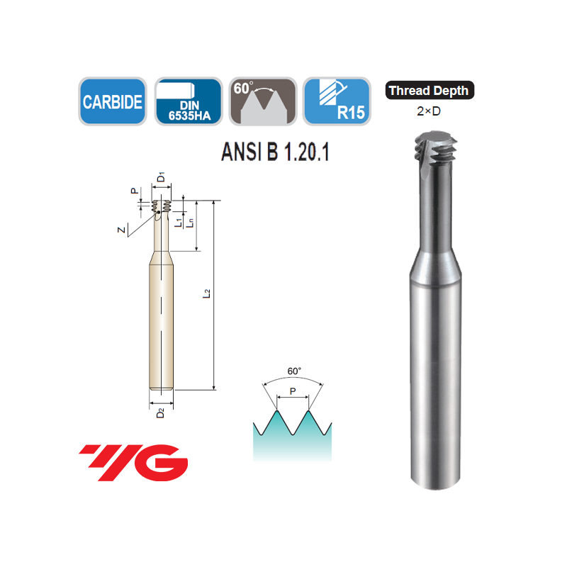 Fresa MD para Rosca Profunda M 2D TiAlN