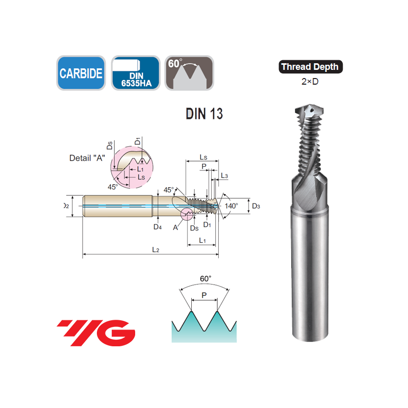 Fresa MD para Taladrar y Roscar M 2D