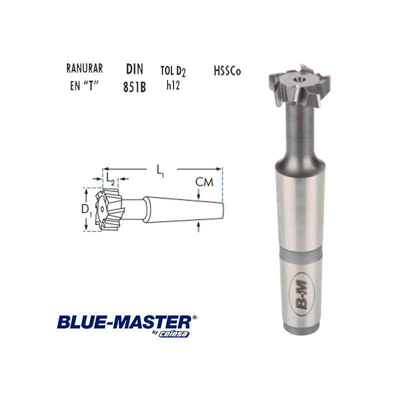 Fresa Especial diente Alterno HSSCo  Ranuras WOODRUFF Cono Morse