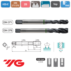 Macho Helicoidal de Máquina UNC HSSE Vaporizado