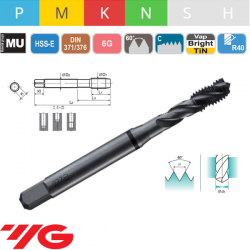 Macho Máquina Métrico COMBO HSS-E Helicoidal VAP 6G 
