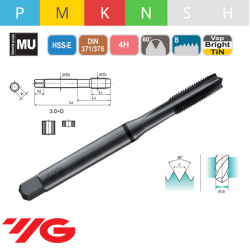Macho Máquina Métrico COMBO HSS-E Recto VAP 4H 