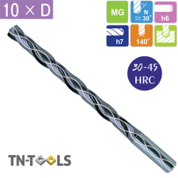 Solid Carbide Drill 10 x D with Reinforced Shank Coolant + TiAlN YG1