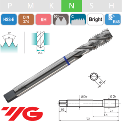 Macho Helicoidal HSS-E Aluminio Métrica Fina