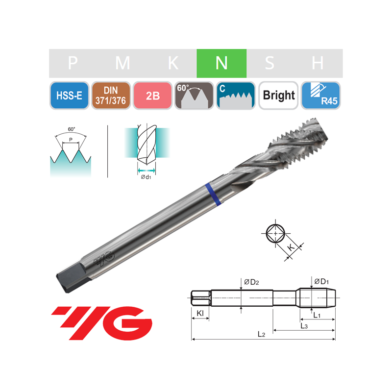 Macho Helicoidal HSS-E Aluminio UNC Macho Helicoidal HSS-E Aluminio UNC