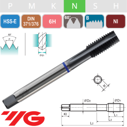 Macho Recto Pasante HSS-E Alumino Nitrurado