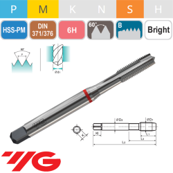 Macho Recto Pasante HSS-PM Materiales Duros 