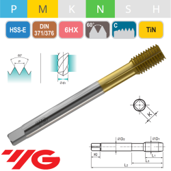 Macho de Laminacion HSS-E TiN Con Ranura