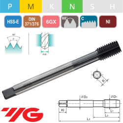 Macho de Laminacion HSS-E Nitrurado Con Ranura 6GX