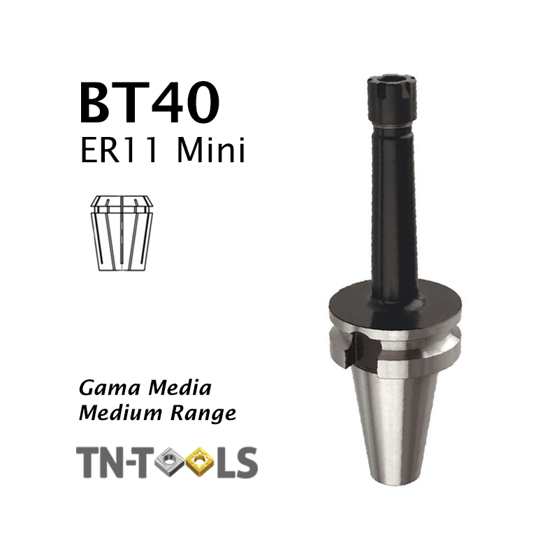 Cono Portapinza BT40 de sujección para pinza ER11 Mini Gama Media Cono Portapinza BT40 de sujección para pinza ER11 Mini Gama Media