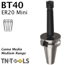 Cono Portapinza BT40 de sujección para pinza ER20 Mini Gama Media