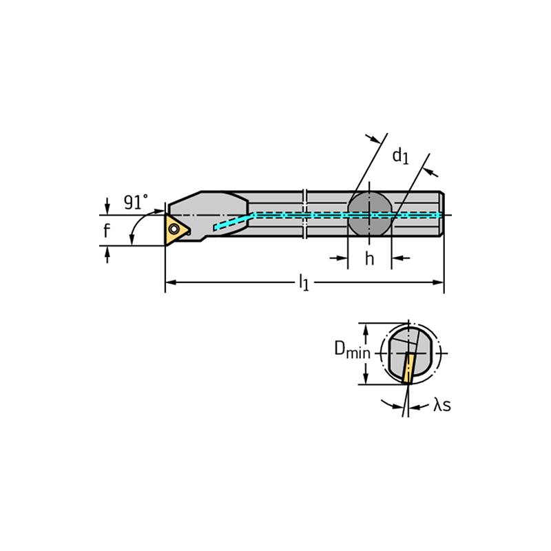 Walter A06F-STFCR06 Barra de mandrinar: fijación por tornillo A...