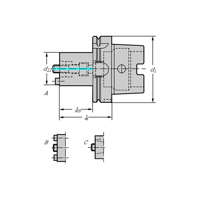 Walter A100M.7.100.080.32.HSK Cono base DIN 69893-1 A A100M...HSK