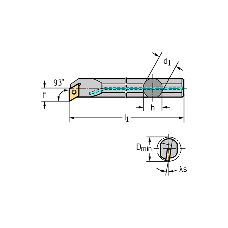 Walter A10K-SDUCR07 Barra de mandrinar: fijación por tornillo A...