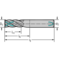 Walter A1148-NO36 Brocas helicoidales HSS-E, extracortas