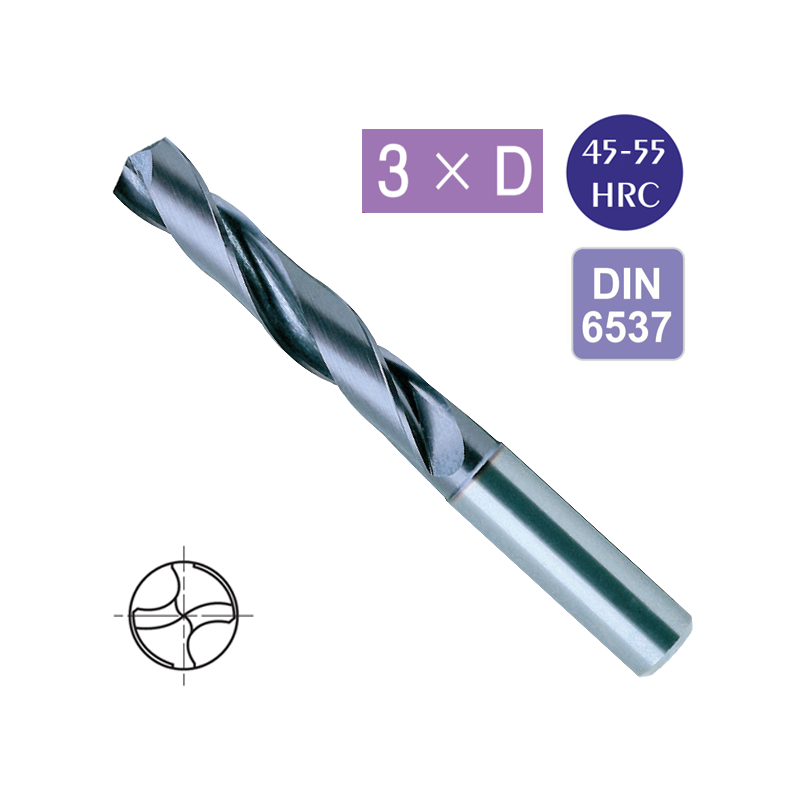 Broca Metal Duro 3 x D Recubrimiento TIALN